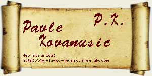 Pavle Kovanušić vizit kartica